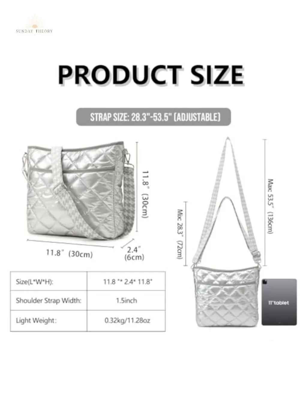 Quilted Crossbody Bag Women Puffer Purse Adjustable Strap Nylon